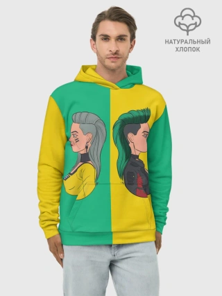 Худи мужской база хлопок / Бестия