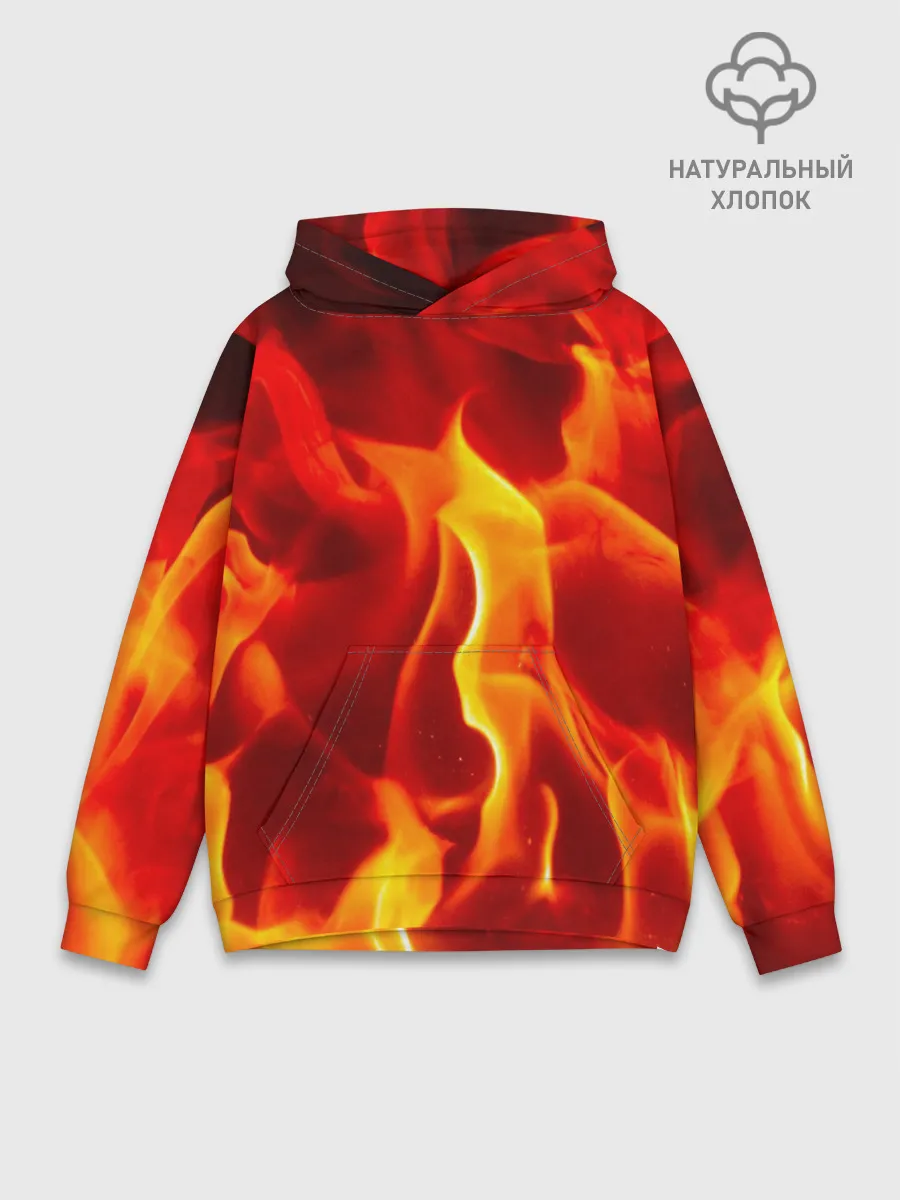 Худи мужской база хлопок / Пламенный