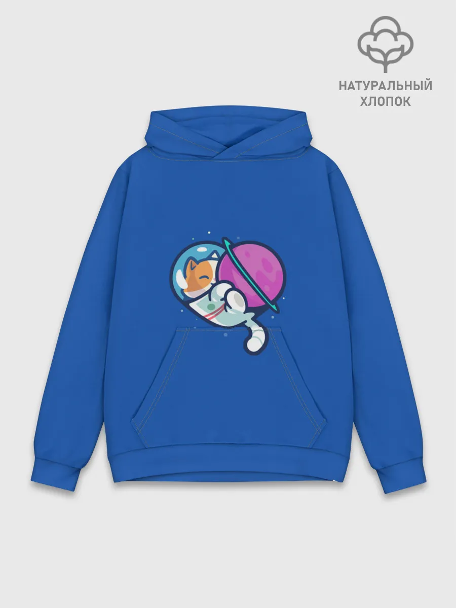 Худи мужской база хлопок / Кот космонавт