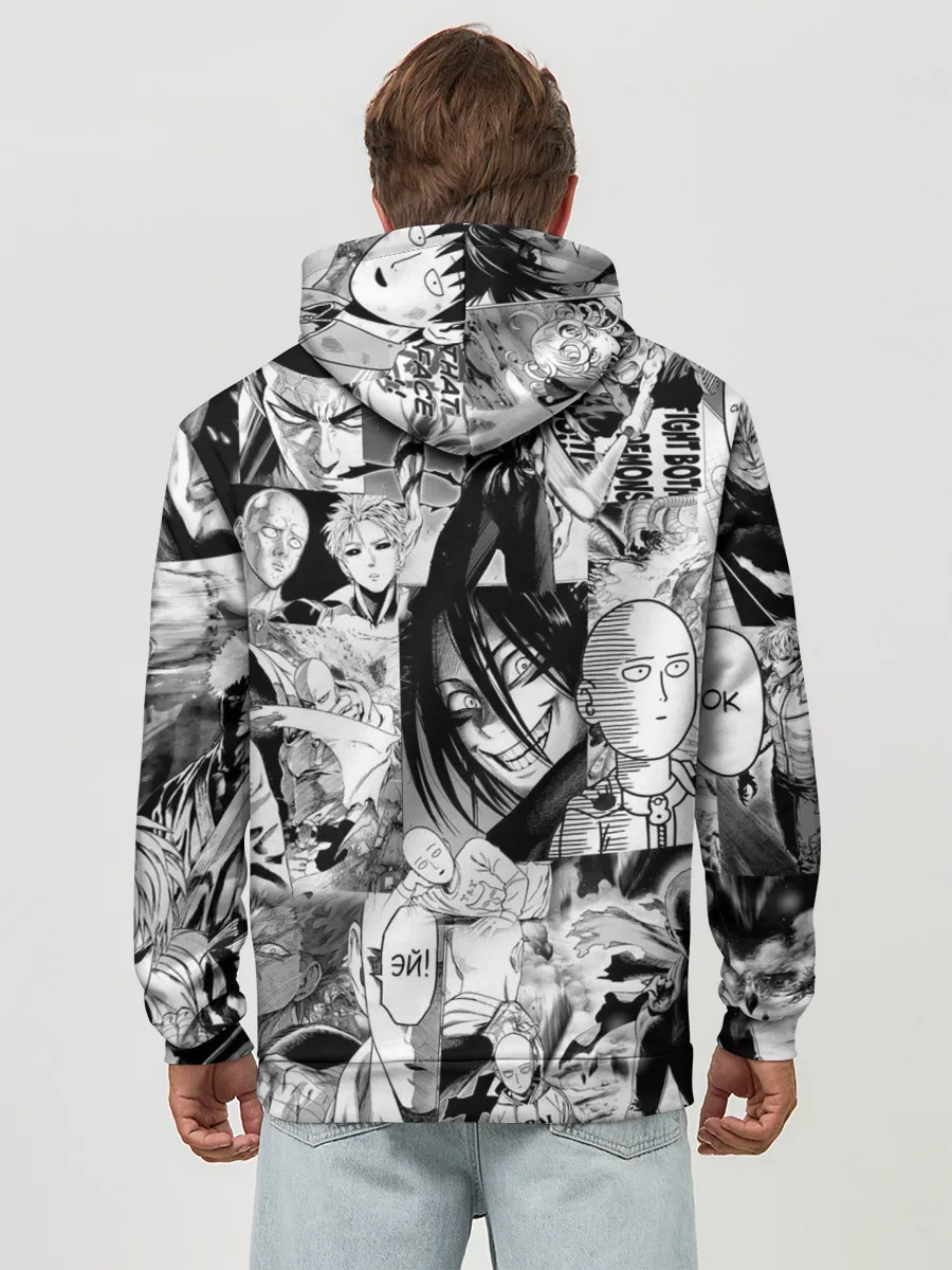 Худи мужской база хлопок / One-Punch Man