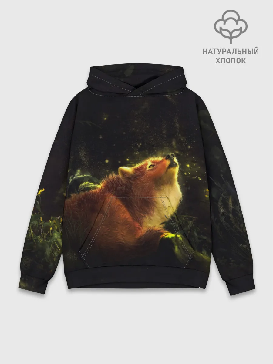 Худи мужской база хлопок / Лисица