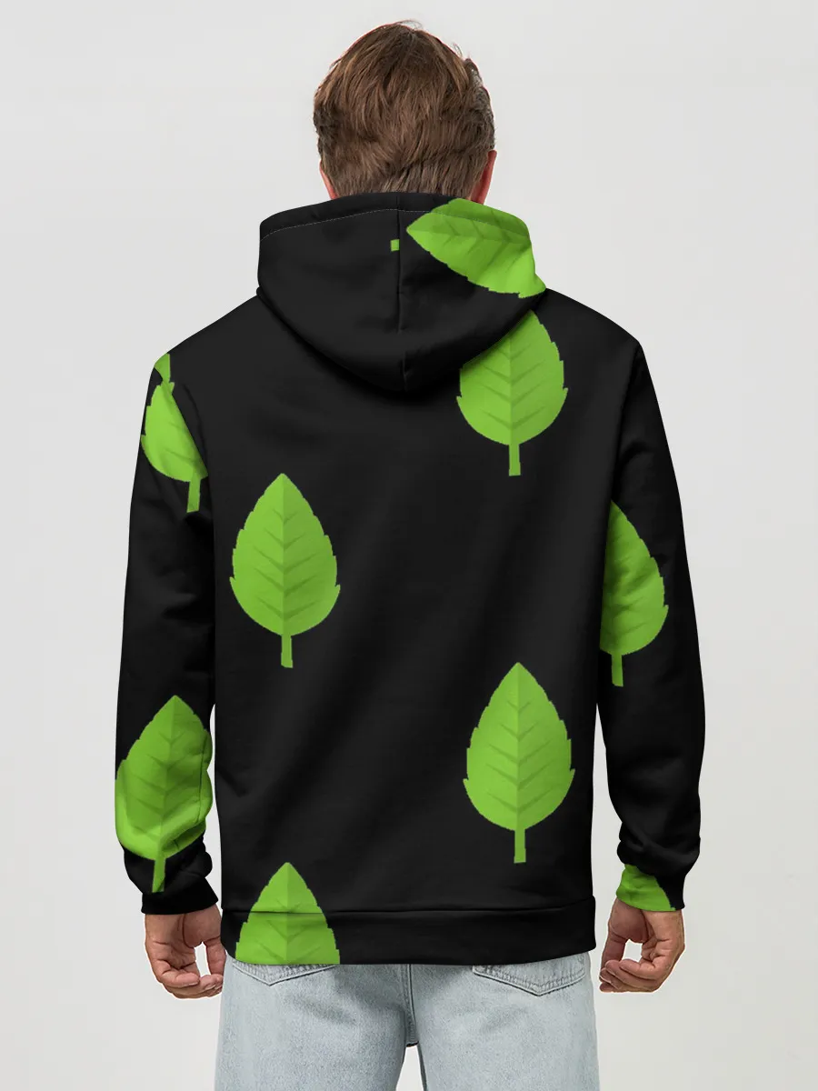 Худи мужской база хлопок / Птица и листочек