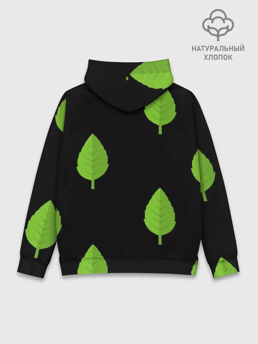Худи мужской база хлопок / Птица и листочек