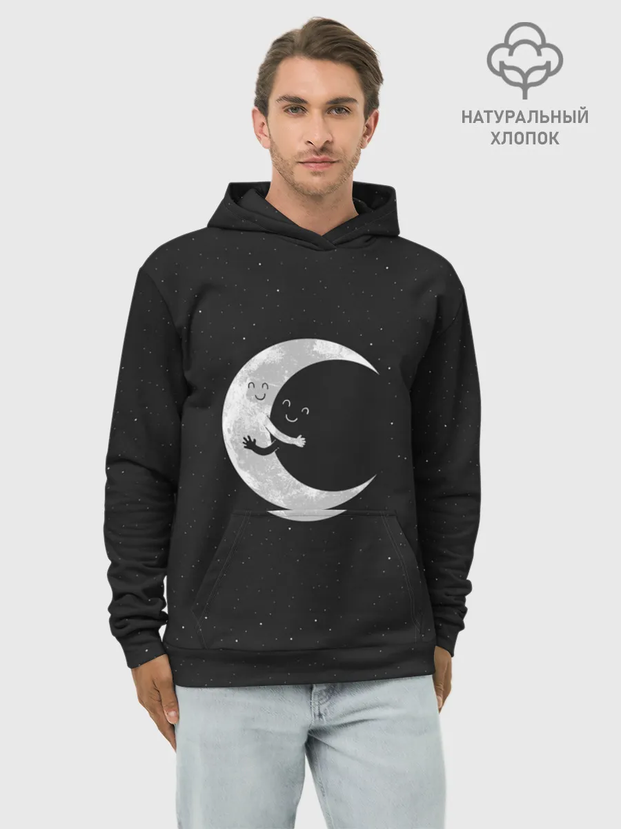 Худи мужской база хлопок / Лунное объятие