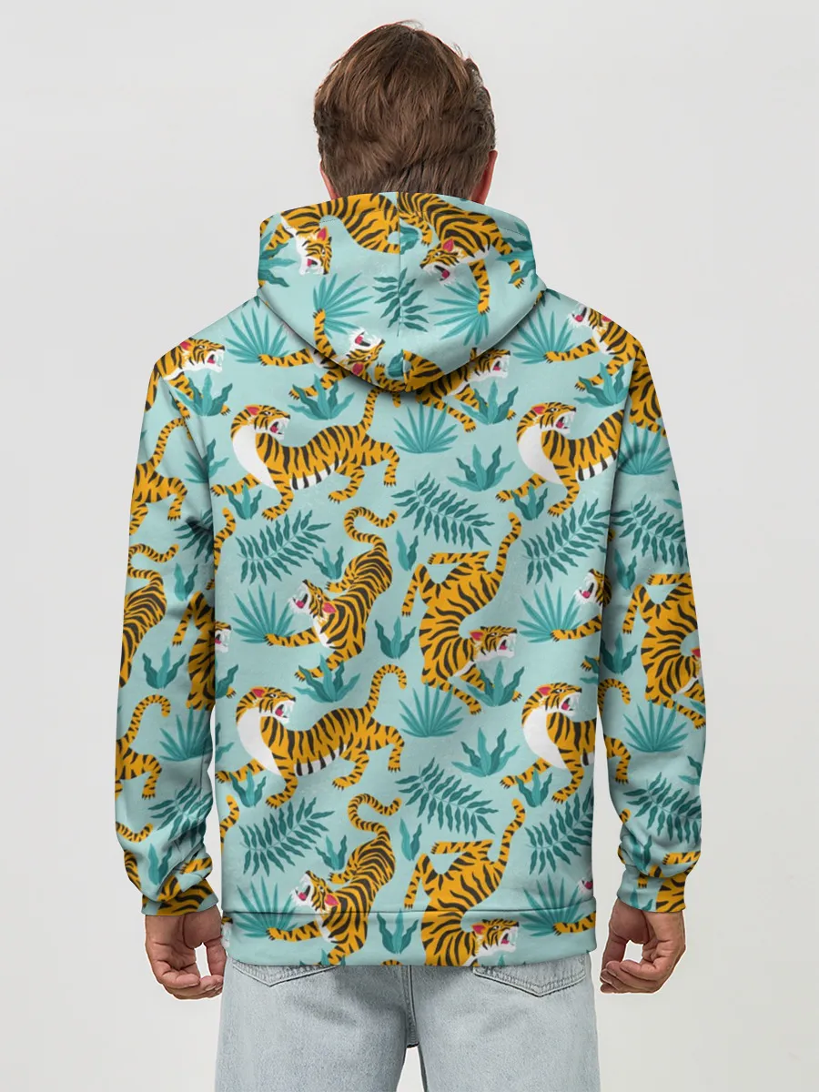 Худи мужской база хлопок / Рычащие Тигры Паттерн