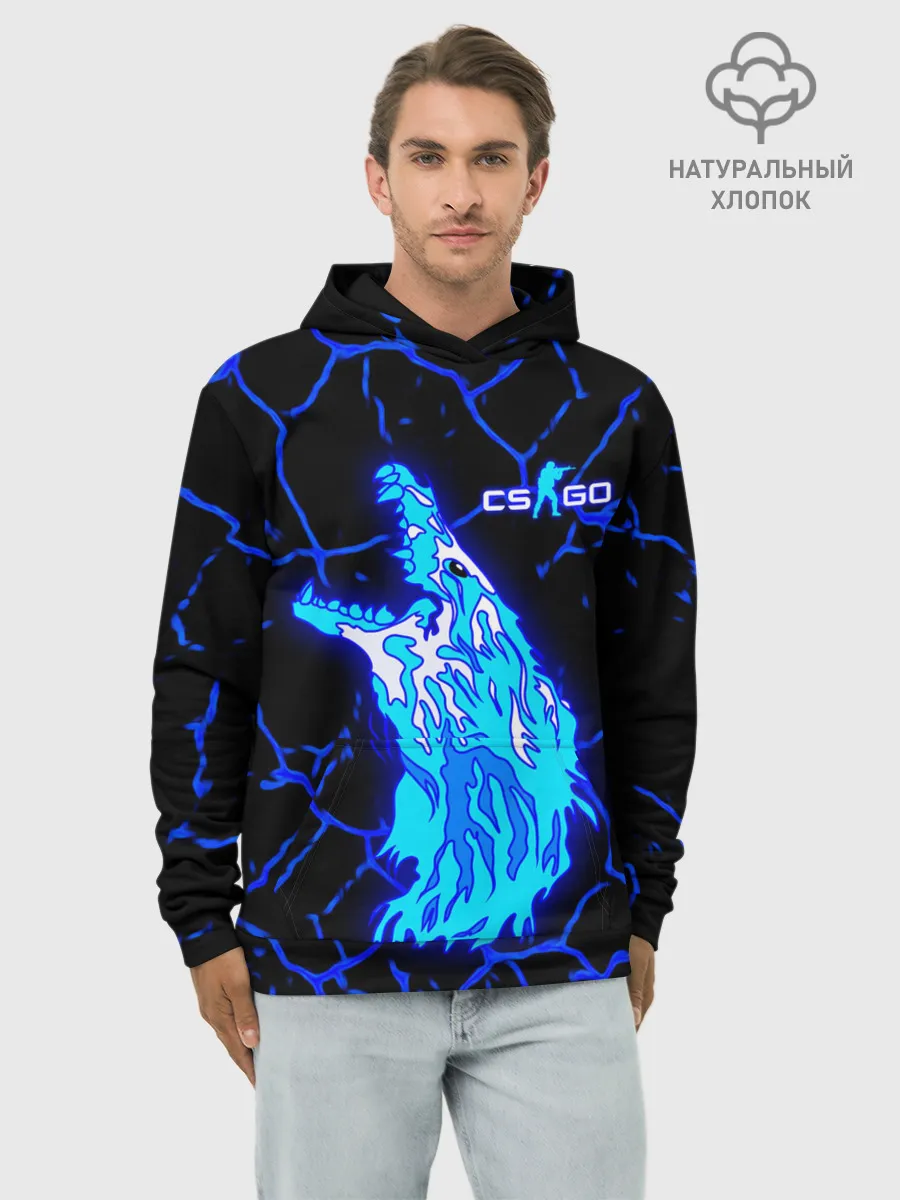 Худи мужской база хлопок / CS GO Howl Neon