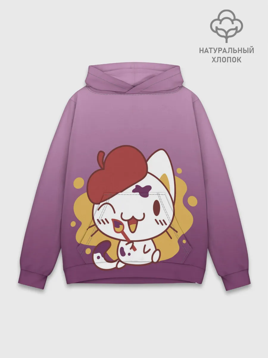 Худи мужской база хлопок / кот художник творец