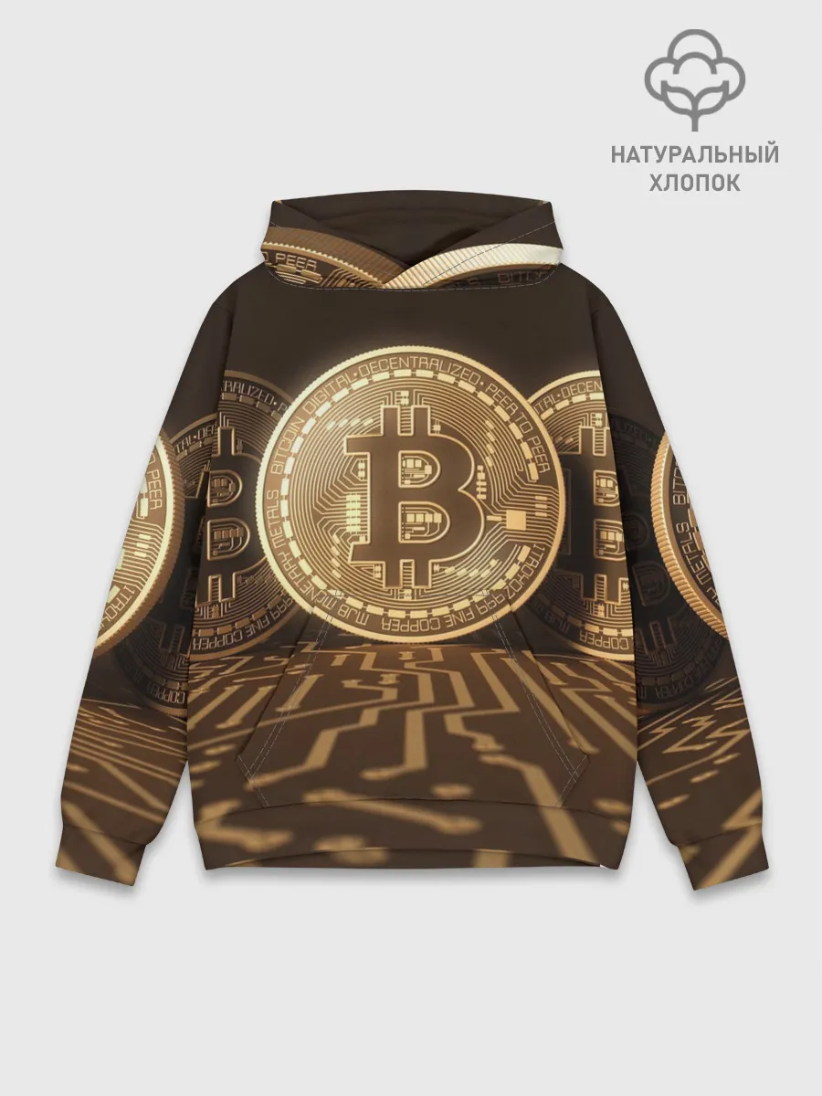 Худи мужской база хлопок / Биткоин
