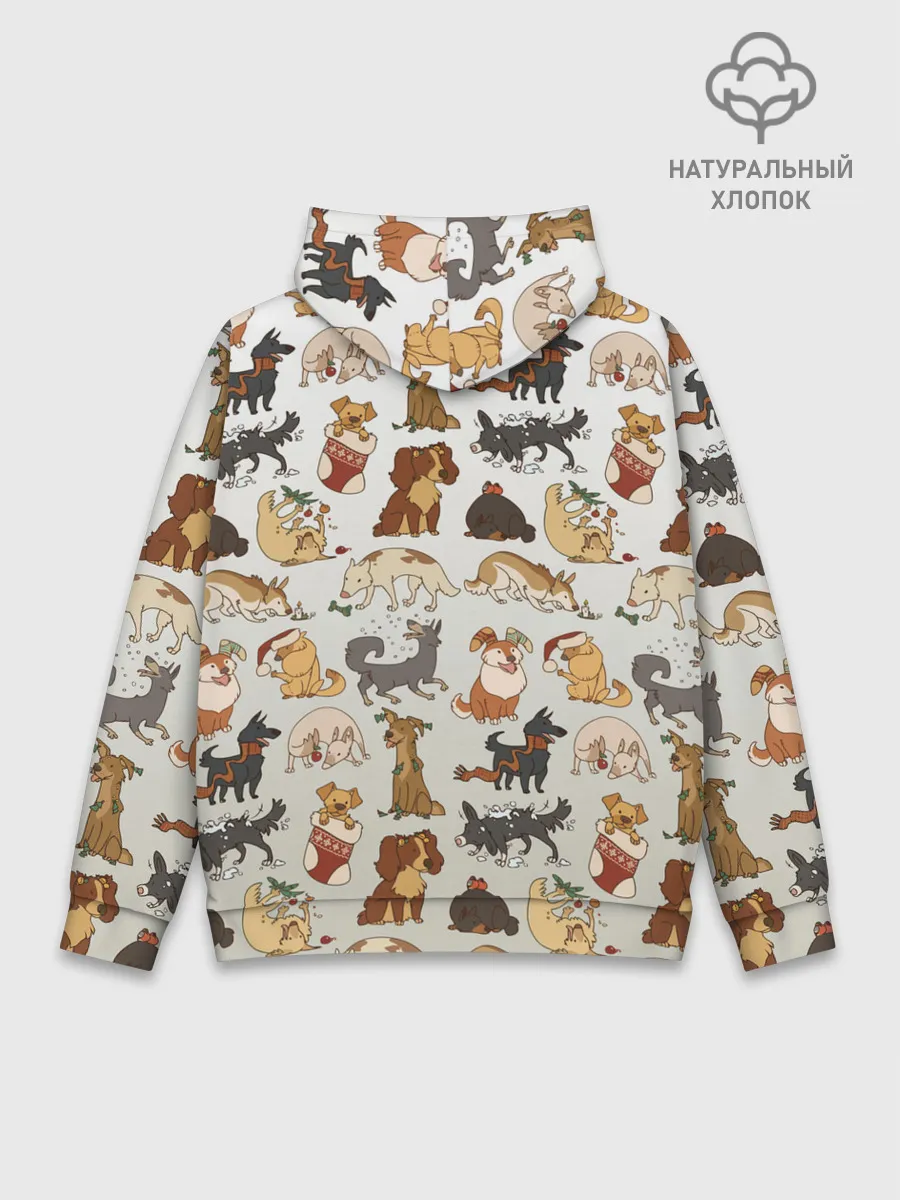 Худи мужской база хлопок / узор песики собачки гав