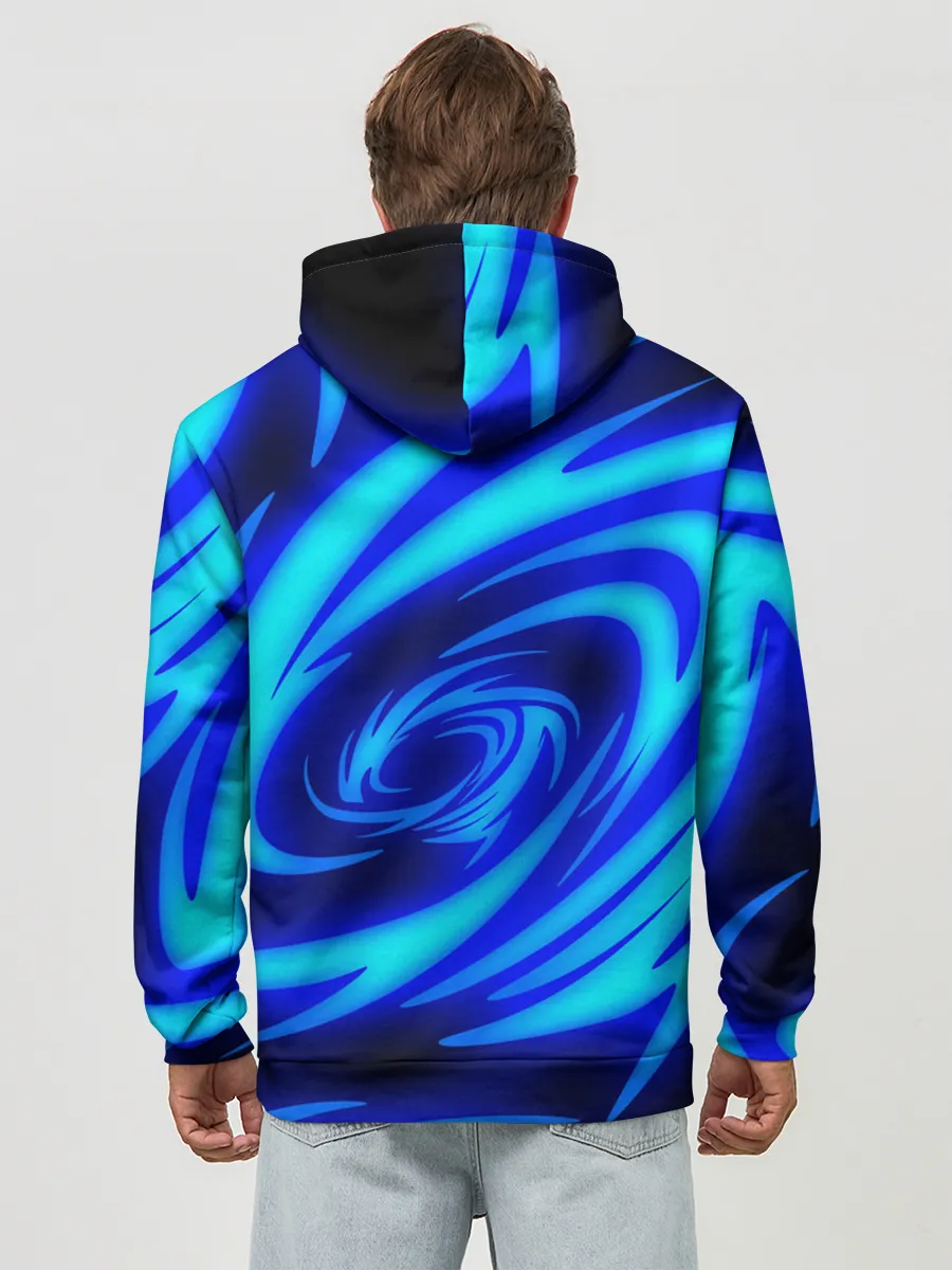 Худи мужской база хлопок / ОГНЕННЫЕ ВОЛНЫ | FIRE STRIPES