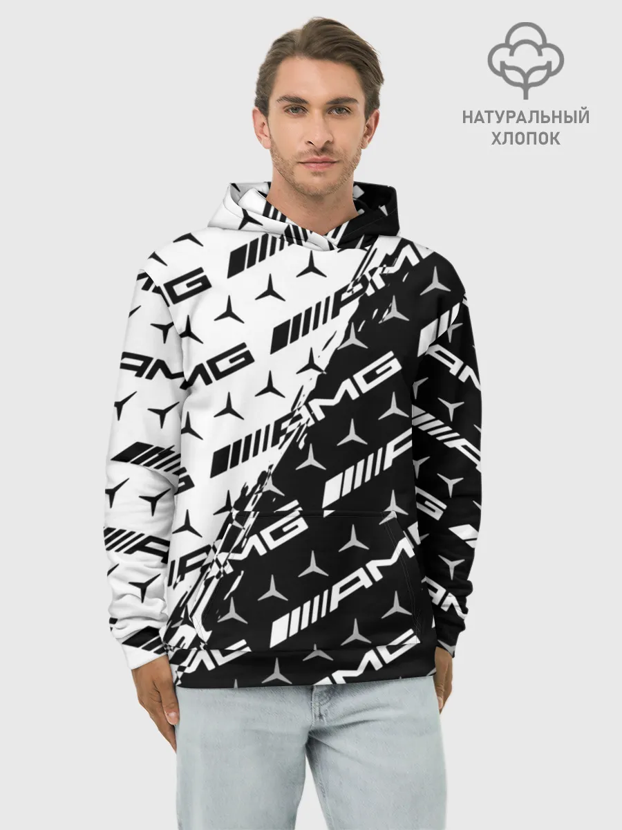 Худи мужской база хлопок / MERCEDES BENZ AMG