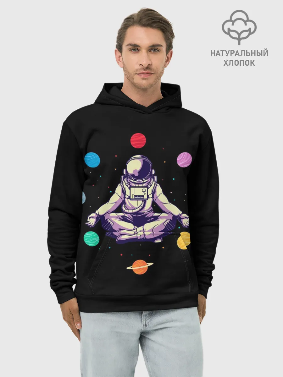 Худи мужской база хлопок / Космическая Йога