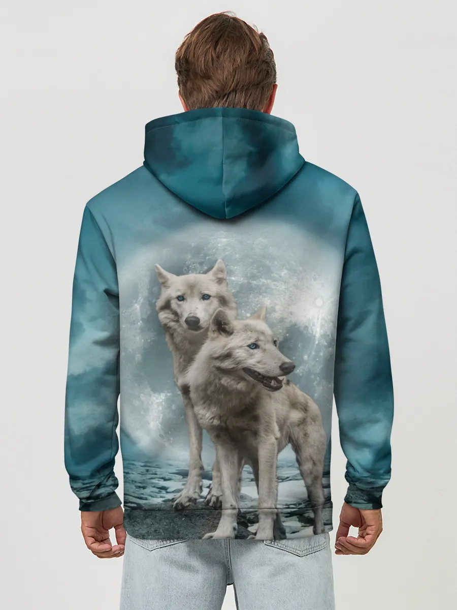 Худи мужской база хлопок / Волки, пара