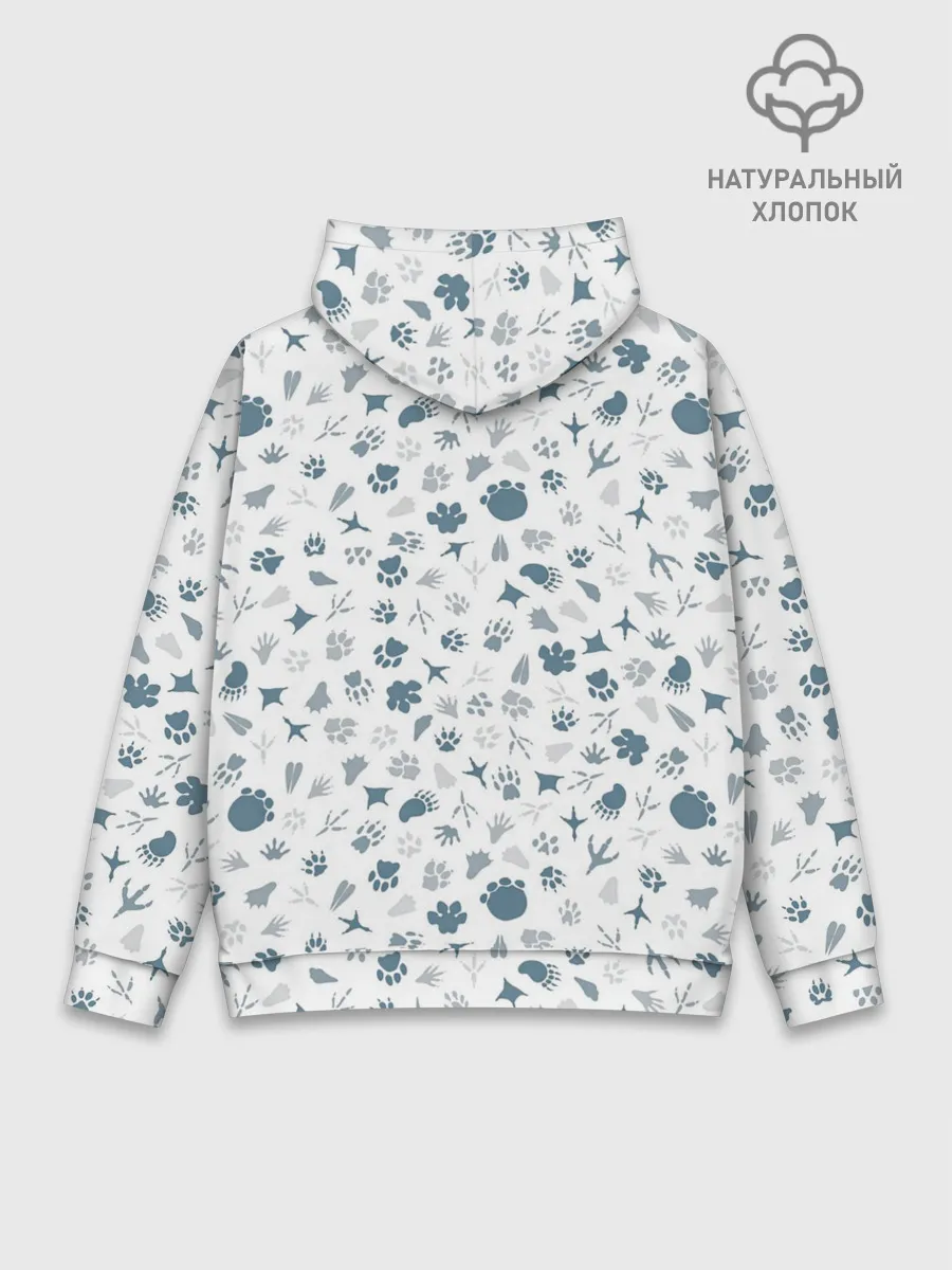 Худи мужской база хлопок / Отпечатки лап животных