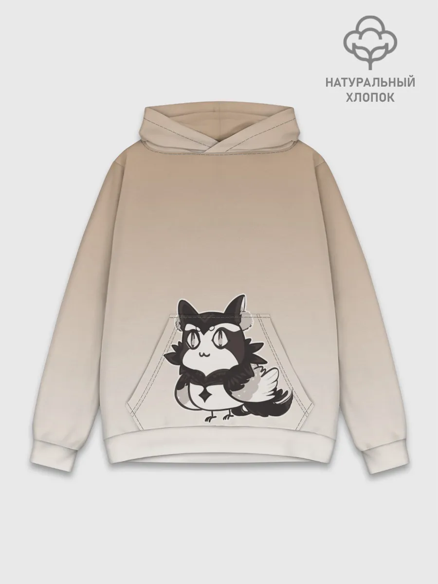 Худи мужской база хлопок / сова котик аниме