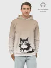 Худи мужской база хлопок / сова котик аниме
