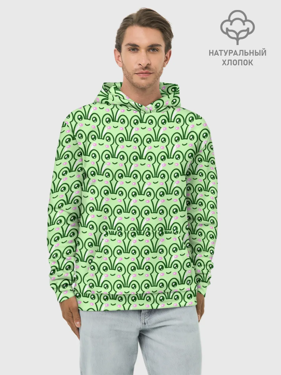 Худи мужской база хлопок / милые лягушки
