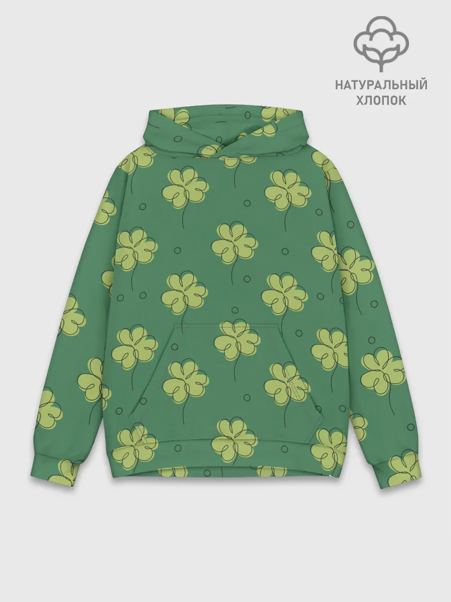 Худи мужской база хлопок / Узор на День святого Патрика