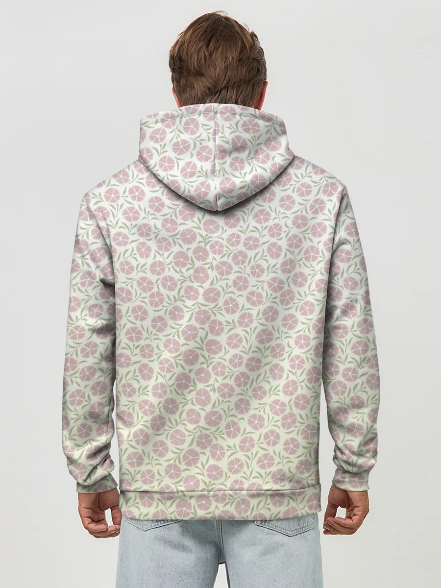 Худи мужской база хлопок / узор мелкие цветочки