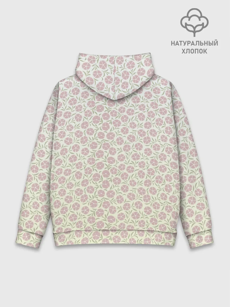 Худи мужской база хлопок / узор мелкие цветочки