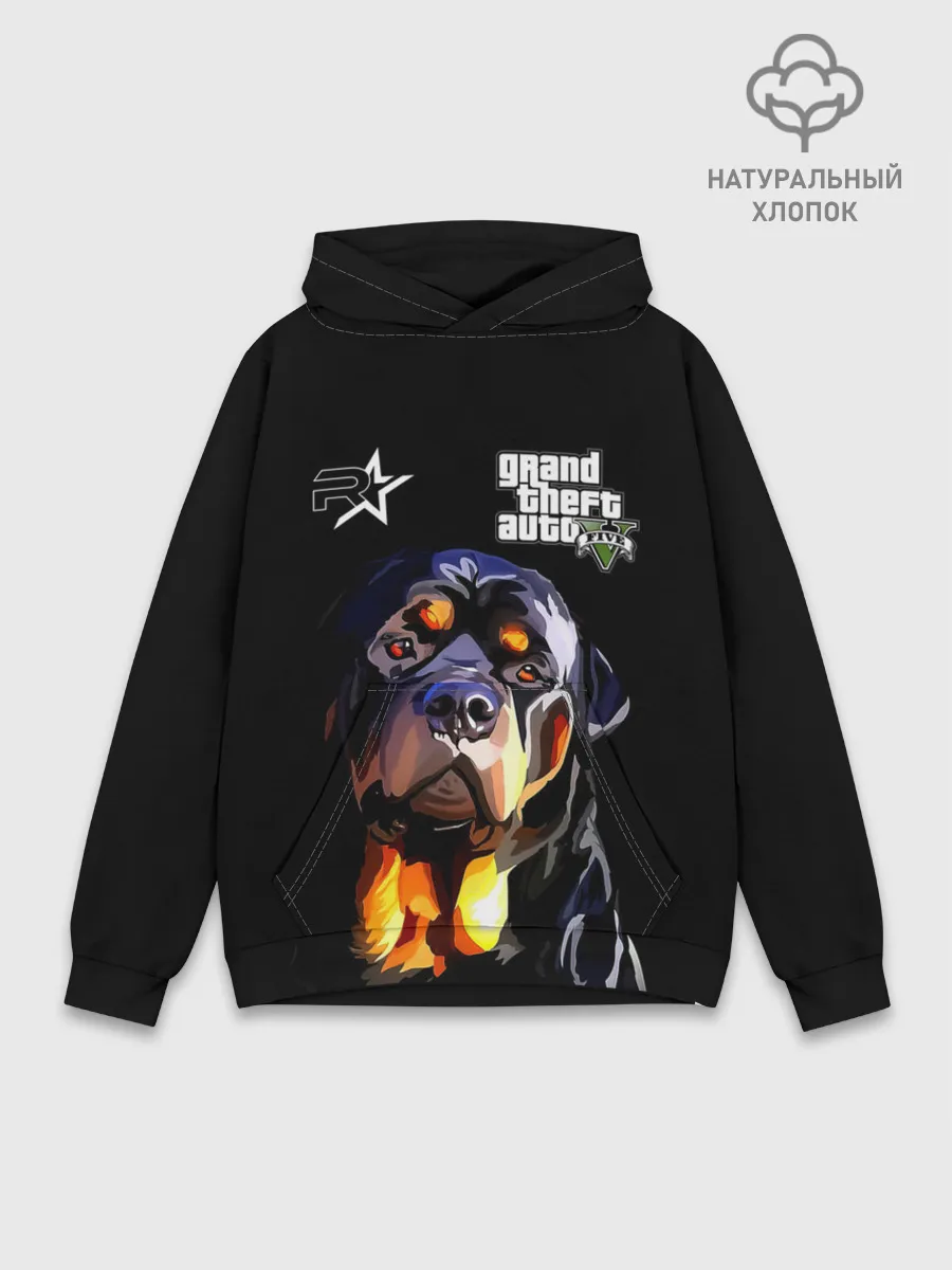Худи мужской база хлопок / Чоп - ротвейлер из GTA 5