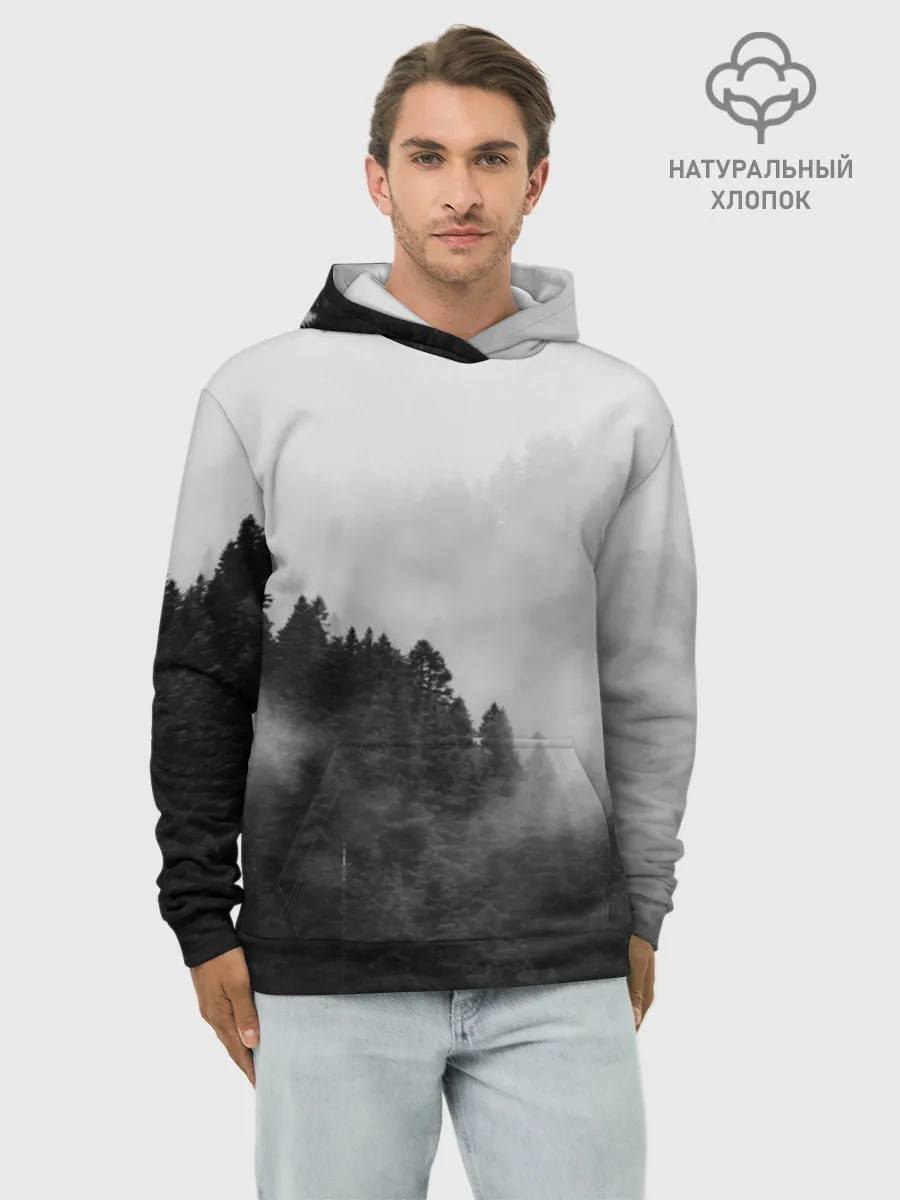 Худи мужской база хлопок / Природа - Лес