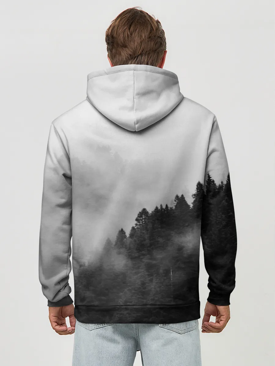 Худи мужской база хлопок / Природа - Лес