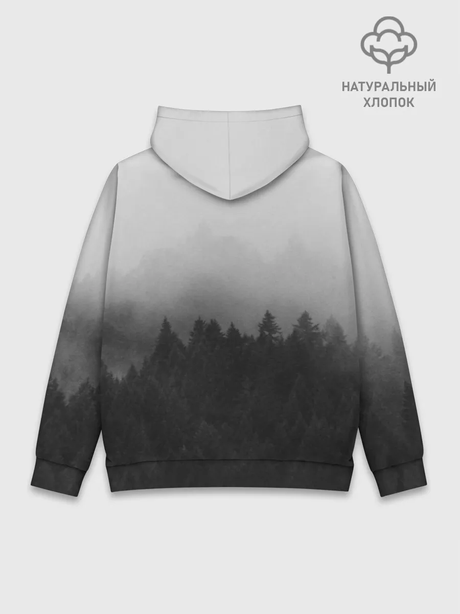 Худи мужской база хлопок / Туманный лес