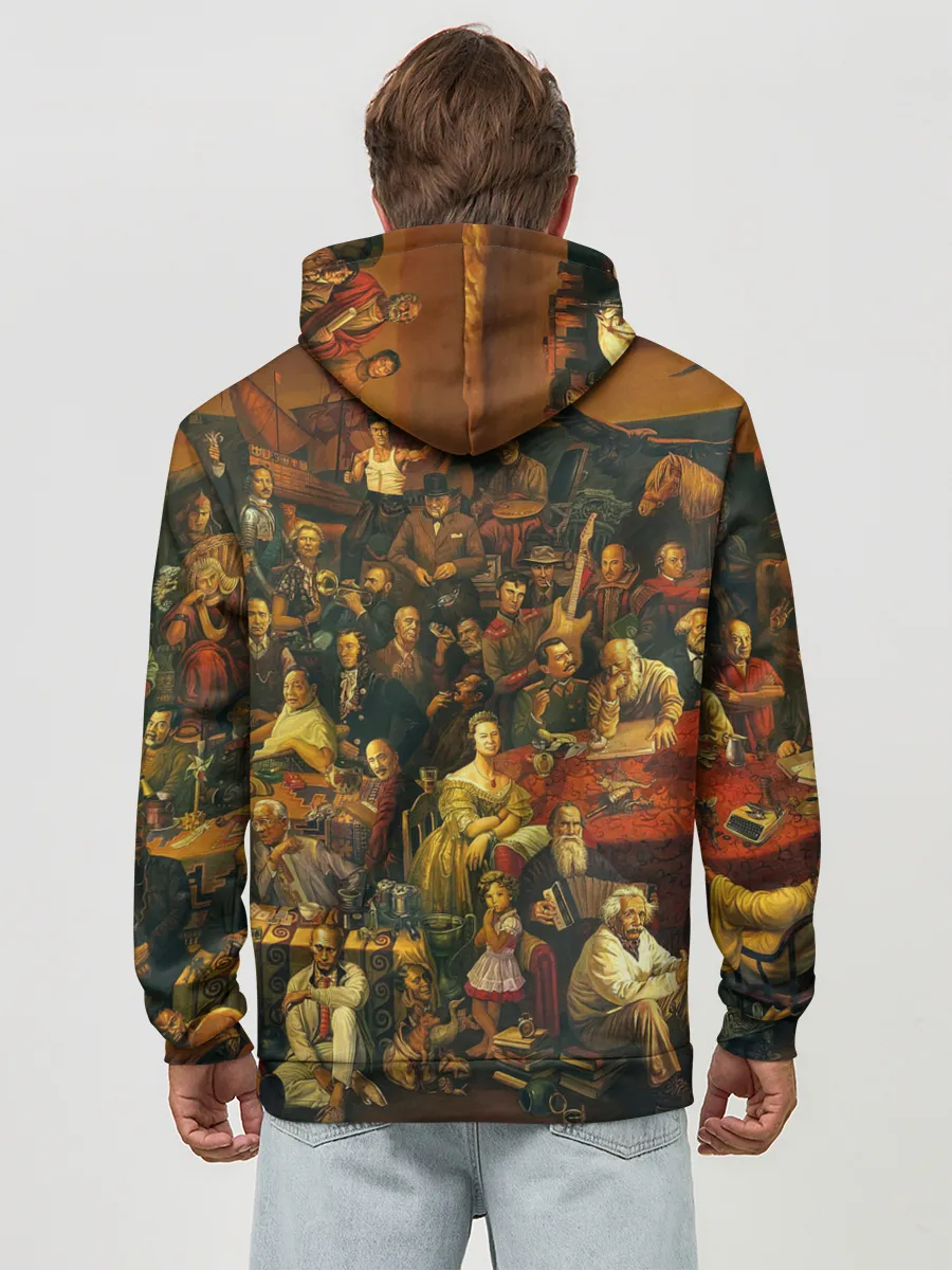 Худи мужской база хлопок / 100 ЗНАМЕНИТЫХ ЛЮДЕЙ КАРТИНА