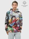 Худи мужской база хлопок / One Piece стикербомбинг