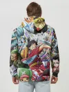 Худи мужской база хлопок / One Piece стикербомбинг