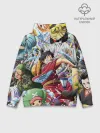 Худи мужской база хлопок / One Piece стикербомбинг