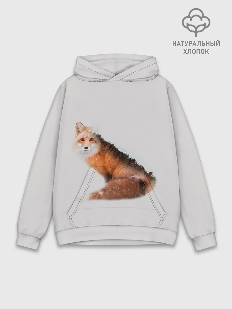 Худи мужской база хлопок / Лисица
