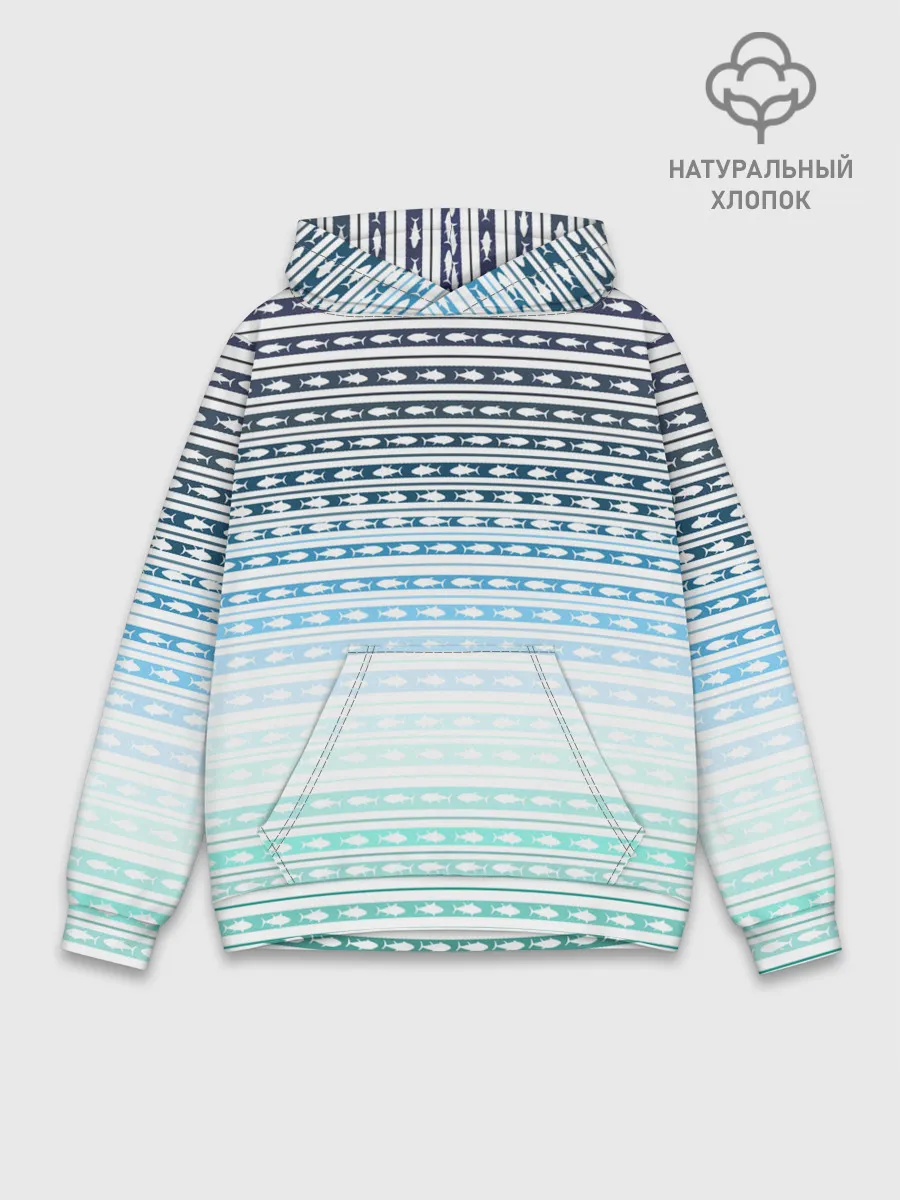 Худи мужской база хлопок / Sunset fish