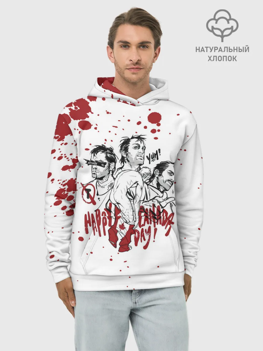 Худи мужской база хлопок / HAPPY CANADA DAY
