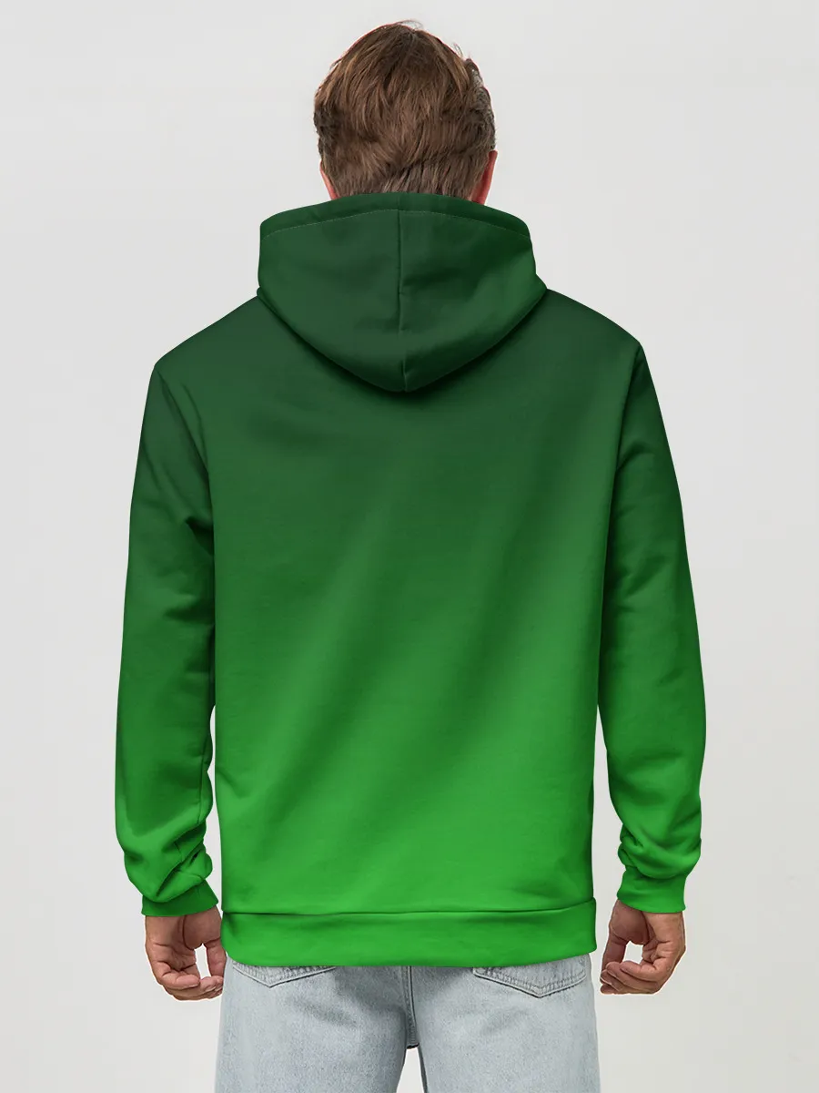 Худи мужской база хлопок / девушка лепрекон в зеленом