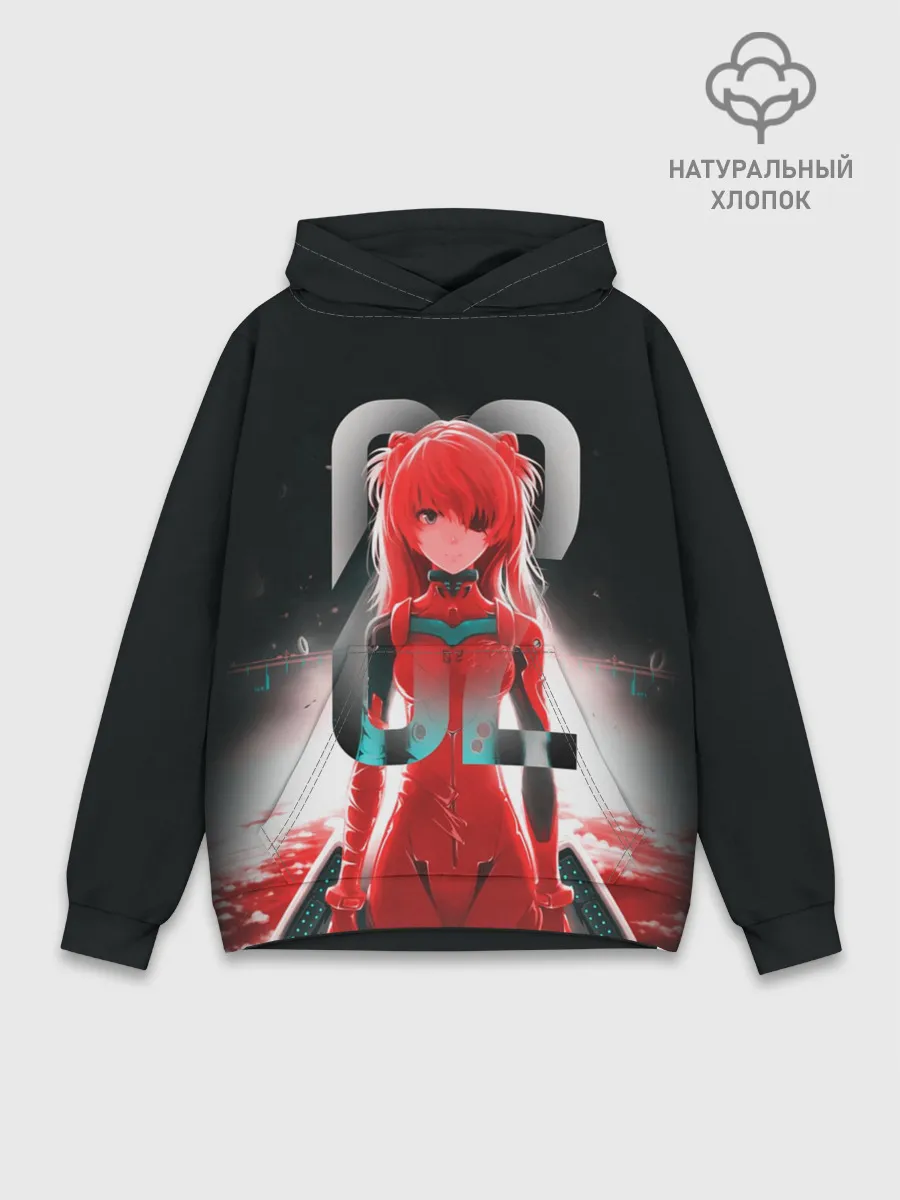 Худи мужской база хлопок / Asuka Langle Black