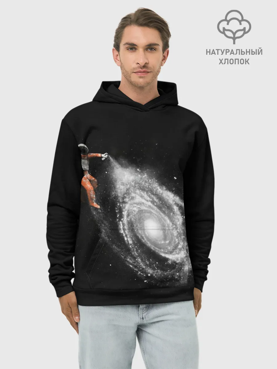 Худи мужской база хлопок / Художник Космонавт