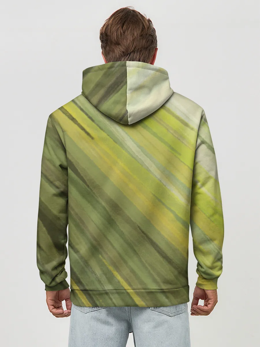 Худи мужской база хлопок / Акварельные линии