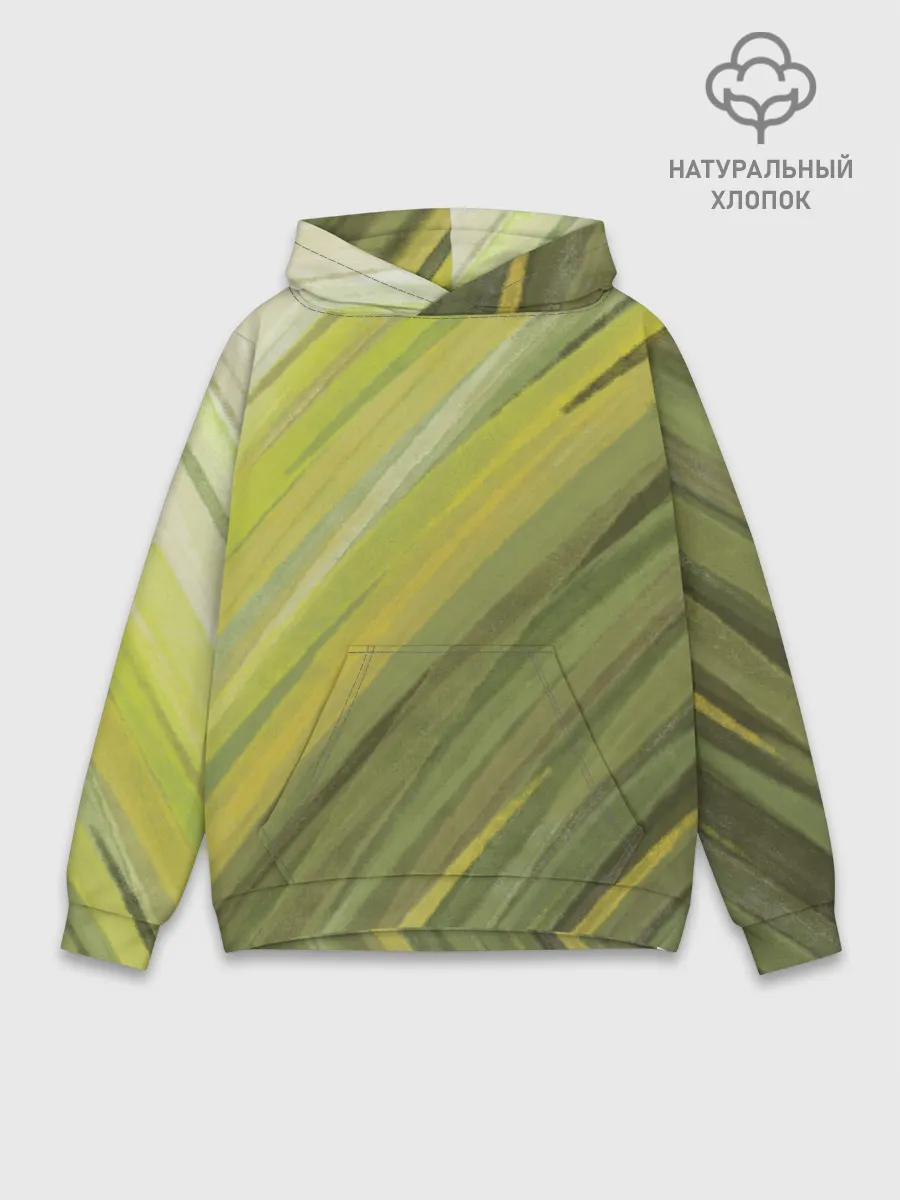 Худи мужской база хлопок / Акварельные линии