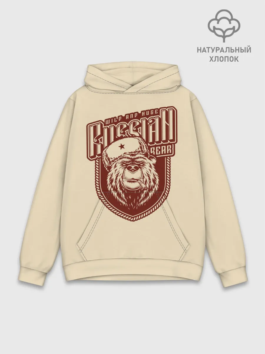 Худи мужской база хлопок / Русский медведь