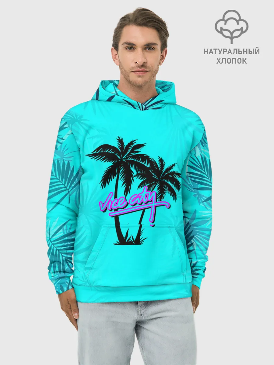 Худи мужской база хлопок / GTA Vice City гавайка