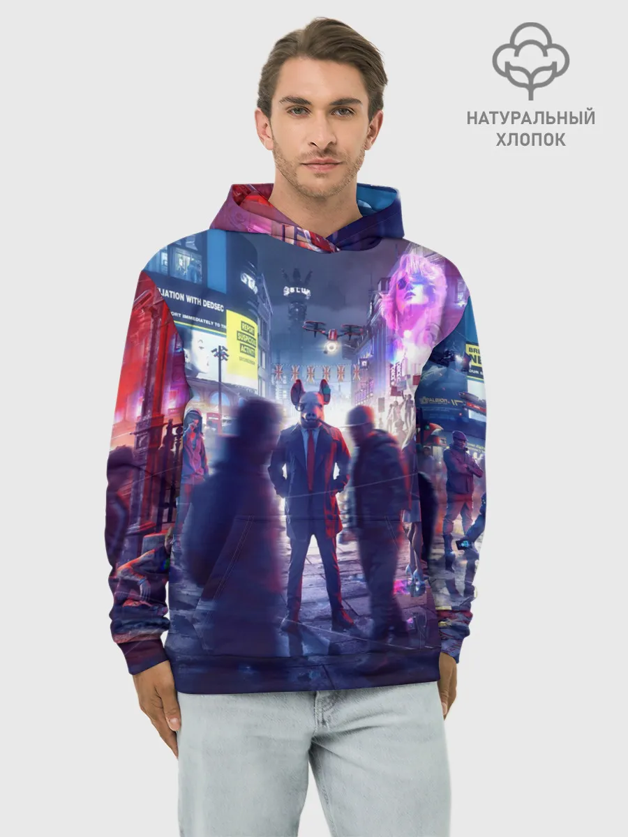 Худи мужской база хлопок / Watch dogs: Legion