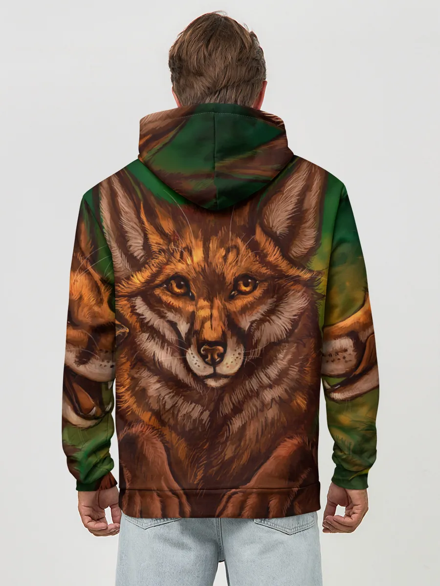 Худи мужской база хлопок / Лисы