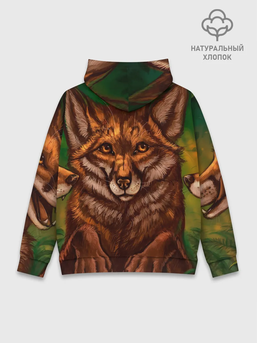 Худи мужской база хлопок / Лисы