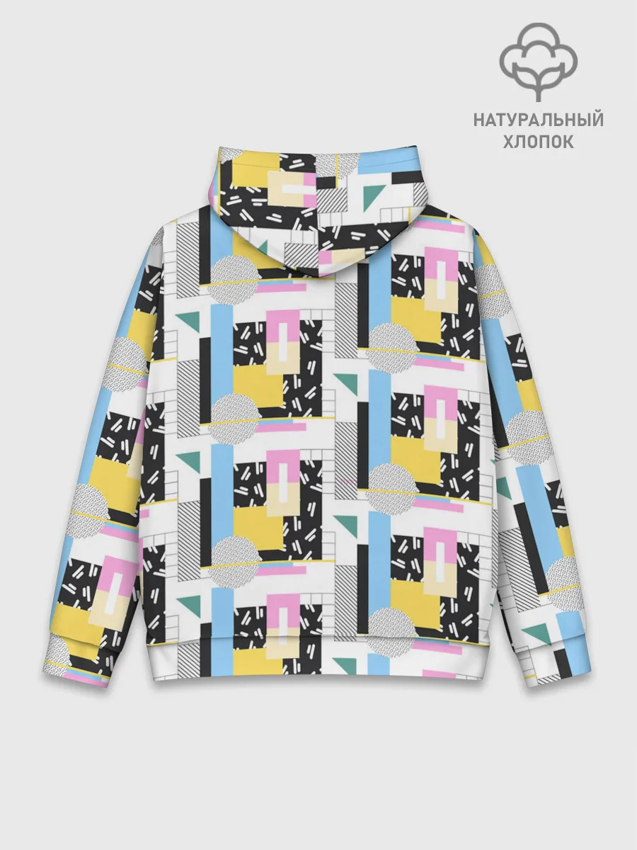 Худи мужской база хлопок / Memphis style geometry