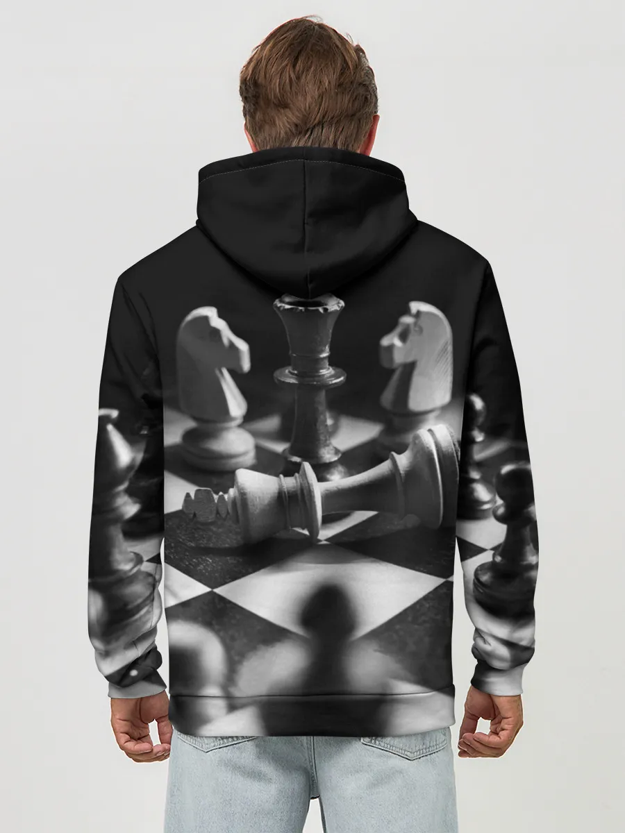 Худи мужской база хлопок / Шахматы