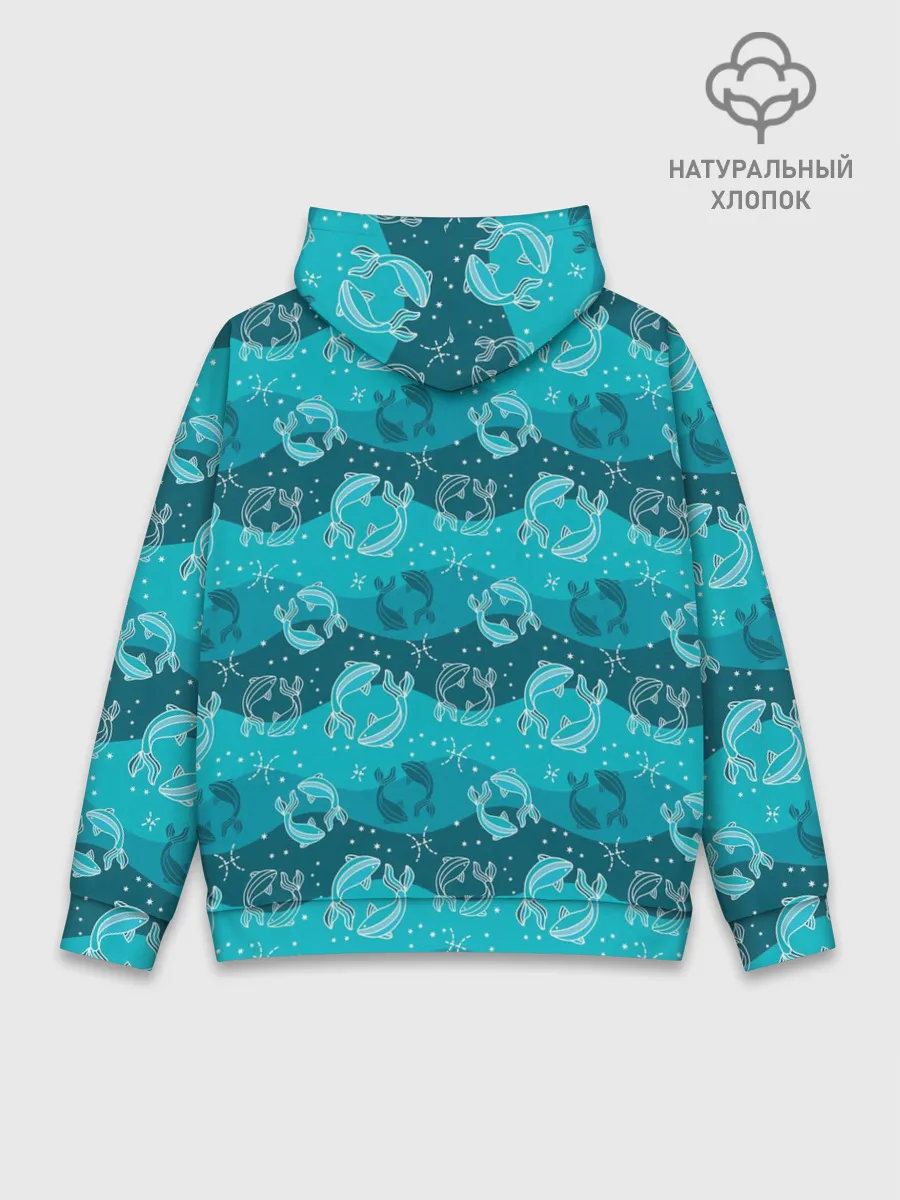 Худи мужской база хлопок / Рыбы