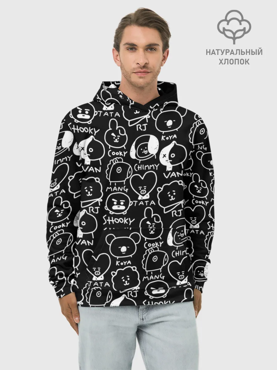 Худи мужской база хлопок / BTS | BT21
