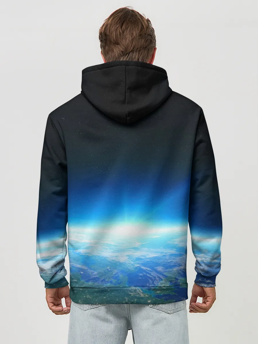 Худи мужской база хлопок / Земля в иллюминаторе | ТЕКС